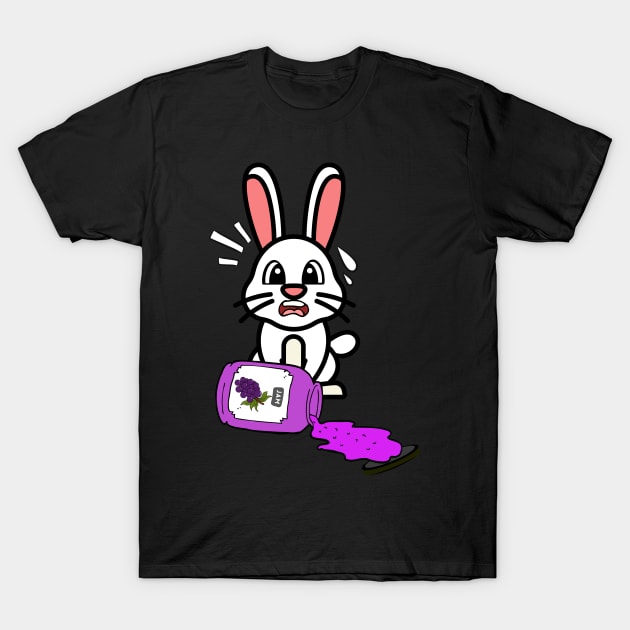 Funny Bunny spilled grape jam T-Shirt by Pet Station